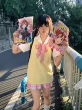 Vネックニットベスト【無地・甘口スタイル・学院風・女子用】