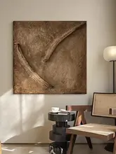 手描き油彩の抽象画【街角・風侘寂風・木彫りアート】
