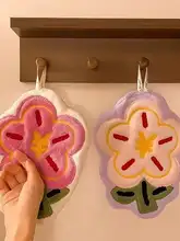 可愛いキッチン＆バスルーム用ハンドタオル【超吸水・コーラルフリース・掛けるタイプ・家庭用】