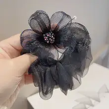 優雅なデザインのグラデーションフラワーヘアゴム【手作り・上品なまとめ髪用】