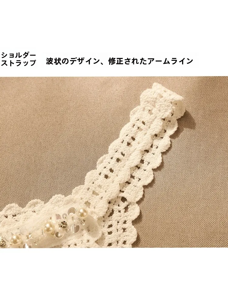 夏用レースのレトロ風刺繍キャミソール：透けない色選びの実証と実用性