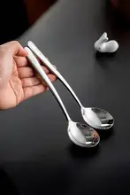 onlycook 316ステンレス製スプーン【食品グレード・ロングハンドル・丸型】