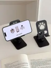 可愛い猫の爪デザインの360度回転スマホスタンド【折りたたみ・昇降式・デスク用】