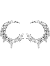 個性的デザイン！月牙モチーフのピアス【シンプルで洗練されたスタイル・女性用】