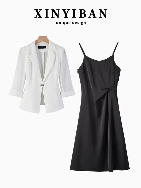 白色の薄手ジャケット【女性用・七分袖・夏用・小柄向け】（セットアップ対応）