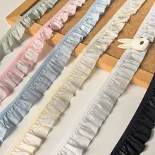 葉っぱモチーフの伸縮性フリルレーステープ【DIY・衣類用・ホームファッション用】