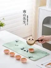 パンダデザインの茶道用テーブルクロス【防水・厚手・和風茶器セット対応】