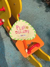 妖精デザインの刺繍入り編み扇子【夏用・バイカラー】