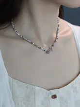 インポートチェコビーズ使用の天然淡水パールネックレス【女性用・デコルテラインに映えるデザイン】