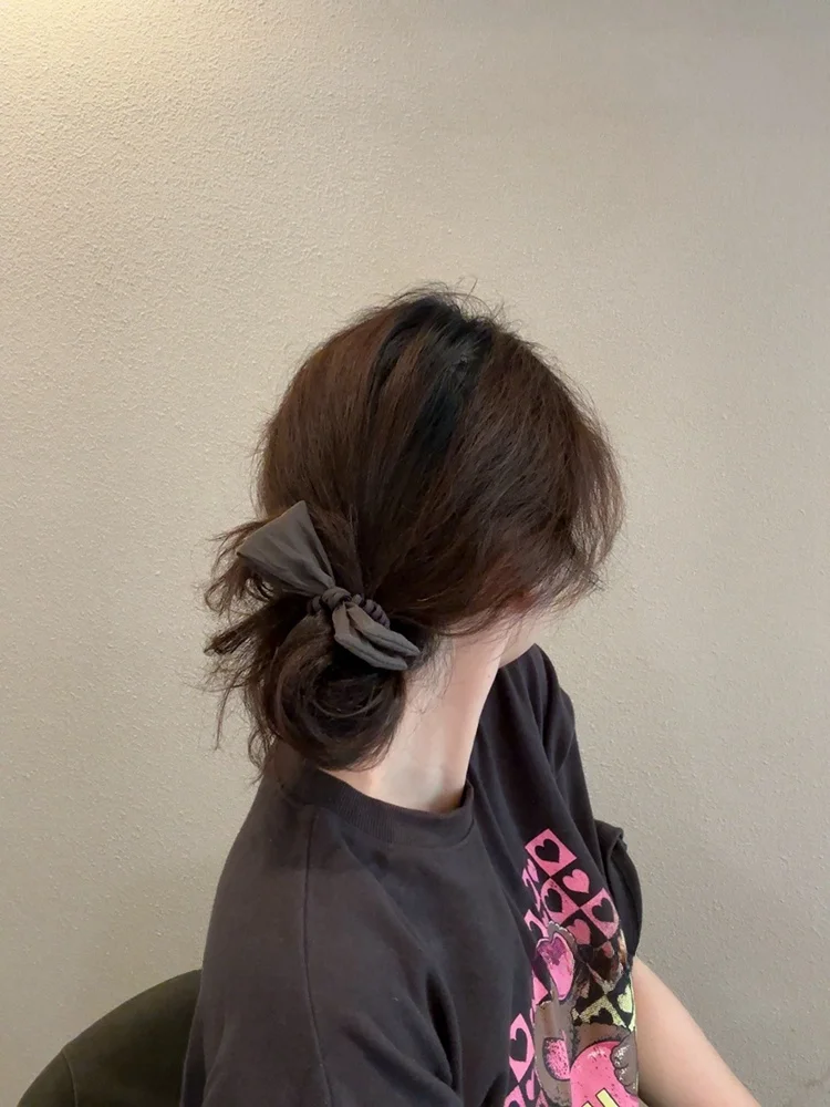 布製リボンヘアゴム：法式デザインの高弾力発飾アイテム