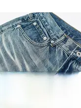 デニムパンツ ユニセックス アメカジ ヴィンテージ ヒゲ加工 ウォッシュド ハイウエスト ストレート ワイドシルエット ルーズ カジュアル 「K787」