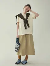北岛AMUU レディース プリント入りラウンドネックショートTシャツ【夏用・ゆったりシルエット】
