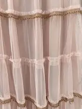 春らしい印象のピンクチュールスカート【ロング丈・Aライン・極上の柔らかさ】（セットアップ対応）