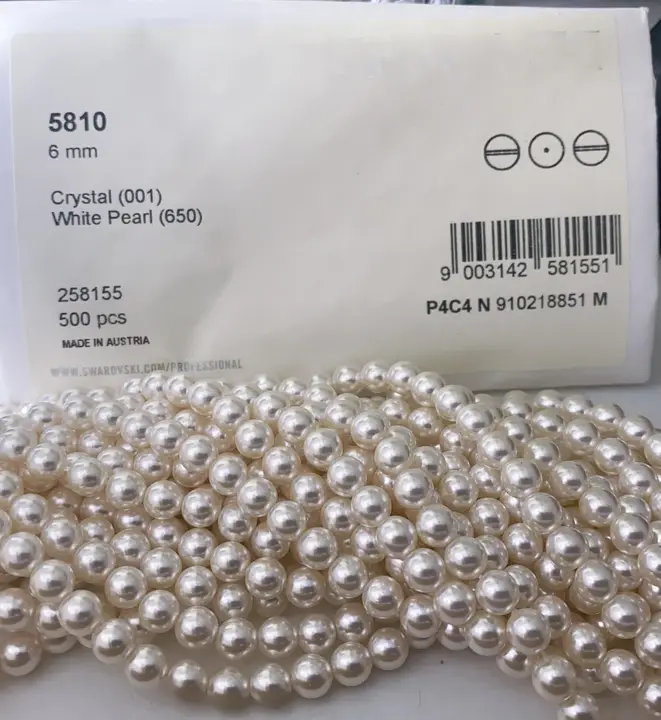 オーストリア製5810クリスタルビーズ【純白・穴あき・DIY用】