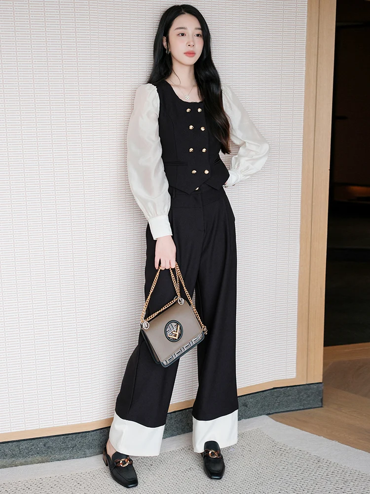 イケてる服：お得な双排扣トップスとシワ加工パンツセットの実用性とシーン別適用