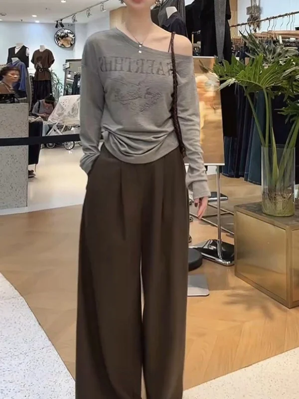 女性用アシンメトリックオフショルダーTシャツ：ビッグtシャツ レディース 人気 ブランドの選定基準