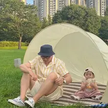 子供用ポータブルテント【アウトドアキャンプ・瞬間開閉・広々とした日除けビーチテント】