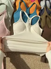 工字背デザインの夏用キャミソール【胸パッド付き・リブ編み・タイトフィット】