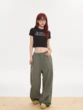 apocket バックル付き ウエストゴム パンツ【レディース・ワイドレッグ・速乾・カジュアル】