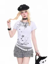 レトロアニメキャラクターデザインの半袖Tシャツ【軽やかでシルエットを美しく見せる】（セットアップ対応）