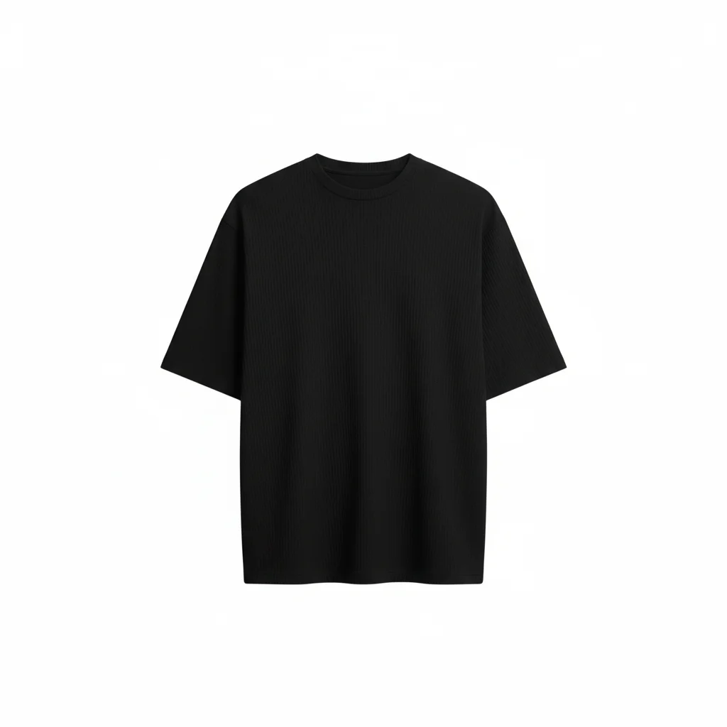 黒の半袖インナーTシャツ白背景画像