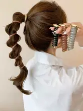 シンプルなバタフライリボンヘアゴム【電話線風・ポニーテール用・女性用】