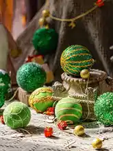 クリスマスツリー用カラフル吊り球【DIY・高級擬似雪景色装飾】