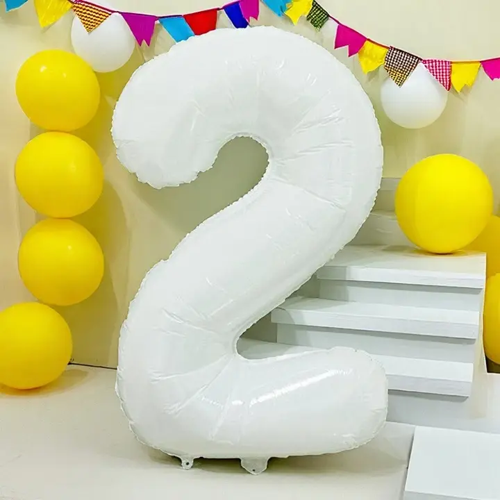 32インチ アルミ製数字バルーン【多色・女の子の誕生日・撮影用デコレーション】