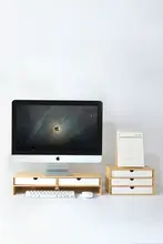 モニター台 卓上収納ラック 竹製 収納付き 目線アップ 首への負担軽減 ノートPC デスクオーガナイザー オフィス 在宅ワーク