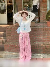 秋の星柄プレッピー風コーディネート【早出しシャツ・カジュアルパンツ】（セットアップ対応）