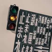 東京渋谷の信号機デザイン冷蔵庫マグネット【交通標識・カラフル】