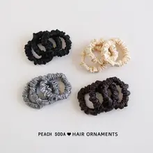 サテン風 褶皺ヘアゴム【高弾力・耐久性・簡約デザイン】
