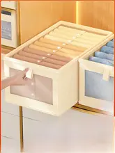 大容量衣類収納ボックス【折りたたみ・布製・仕切り付き】