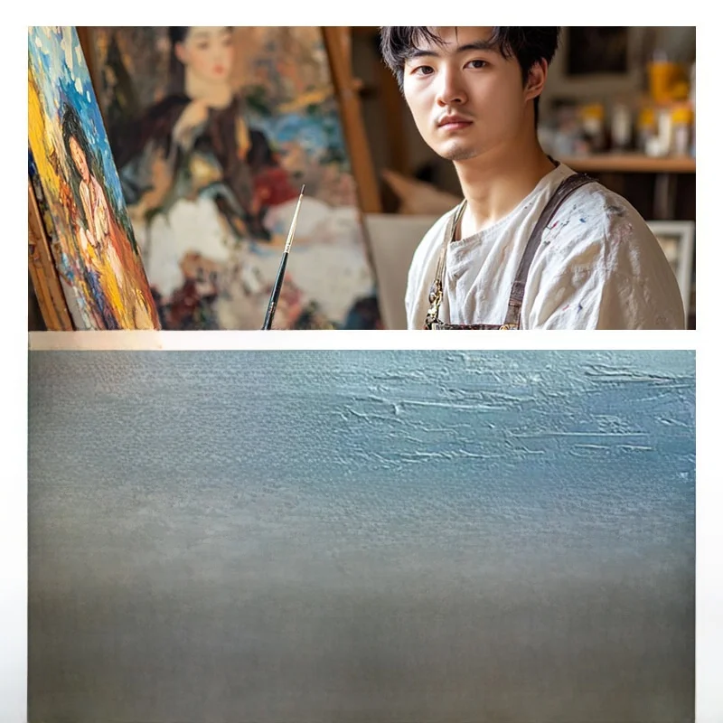 抽象的なテクスチャーアートの手描き油絵：現代的なリビングルーム向け装飾の選定ガイド