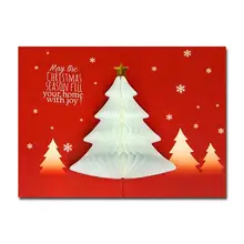 韓国のクリエイティブな立体クリスマスカード【ハニカムデザイン・かわいい展開式】