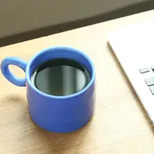 手捏模様の大容量マグカップ【クラインブルー・陶器製・コーヒーカップ】