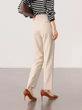 秋冬用 毛混素材のストレートパンツ【通勤スタイル・きちんと感】