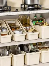 キッチン用鍋具収納ボックス【多機能・引き出し式・スライド式・調味料ラック】