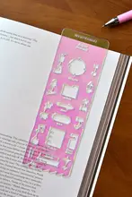 定規 テンプレート メジャー しおり 多機能 クリア くり抜き パステルカラー 手帳 図形 製図 「plepic」