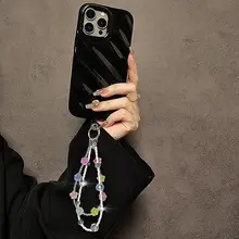 個性的なデザインのダブルビーズ手提げチェーン【スマホケース・鍵チャーム・ミニバッグ付き】