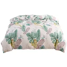 花柄デザインの全棉被カバー【スラブ織・春秋用・シングル＆ダブル対応】（セットアップ対応）