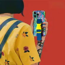 抽象油彩風デザインのiPhone用携帯ケース【耐衝撃・ストラップ付き・多機能対応】