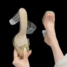 極上の柔らかさの透明クリスタルサンダル【厚底・防水・女夏用・夜店向け】