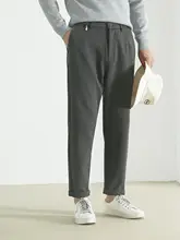 メンズ 通勤用ストレートパンツ【春夏用・九分丈・ブラック】