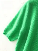 極上の柔らかさの半袖ニットTシャツ【ラウンドネック・レディース・シンプルデザイン】