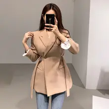 レディース 春秋用 小西服【デザイン性のある系帯付き・トレンドスタイル】