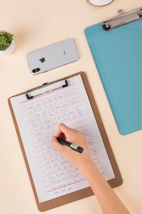A4用書類クリップボード【透明なアクリル製・木製ボード・文房具・学生用・オフィス用品】