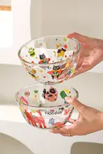 川島屋 透明ガラスボウル【果物サラダ・オートミール・デザート用・家庭用】