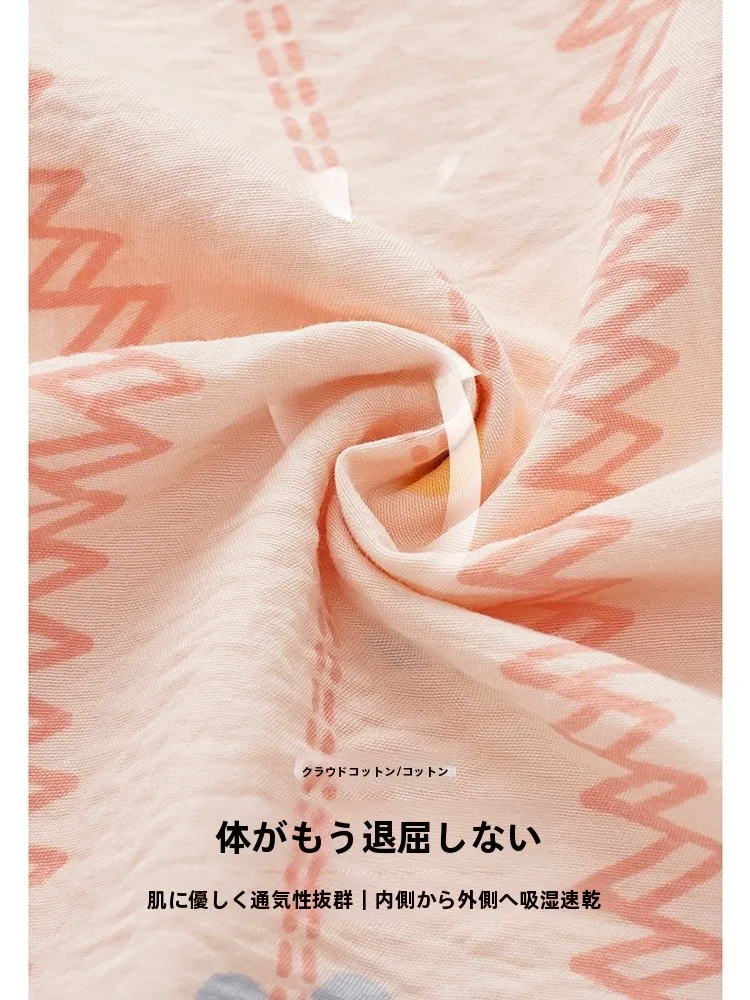 綿100% 授乳対応マタニティパジャマ：胸パッド付きで授乳しやすく、外出も可能