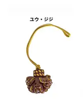 繊細なフリンジ付き花のバッグチャーム【本革編み込み・ランタンフラワー・キーリング】